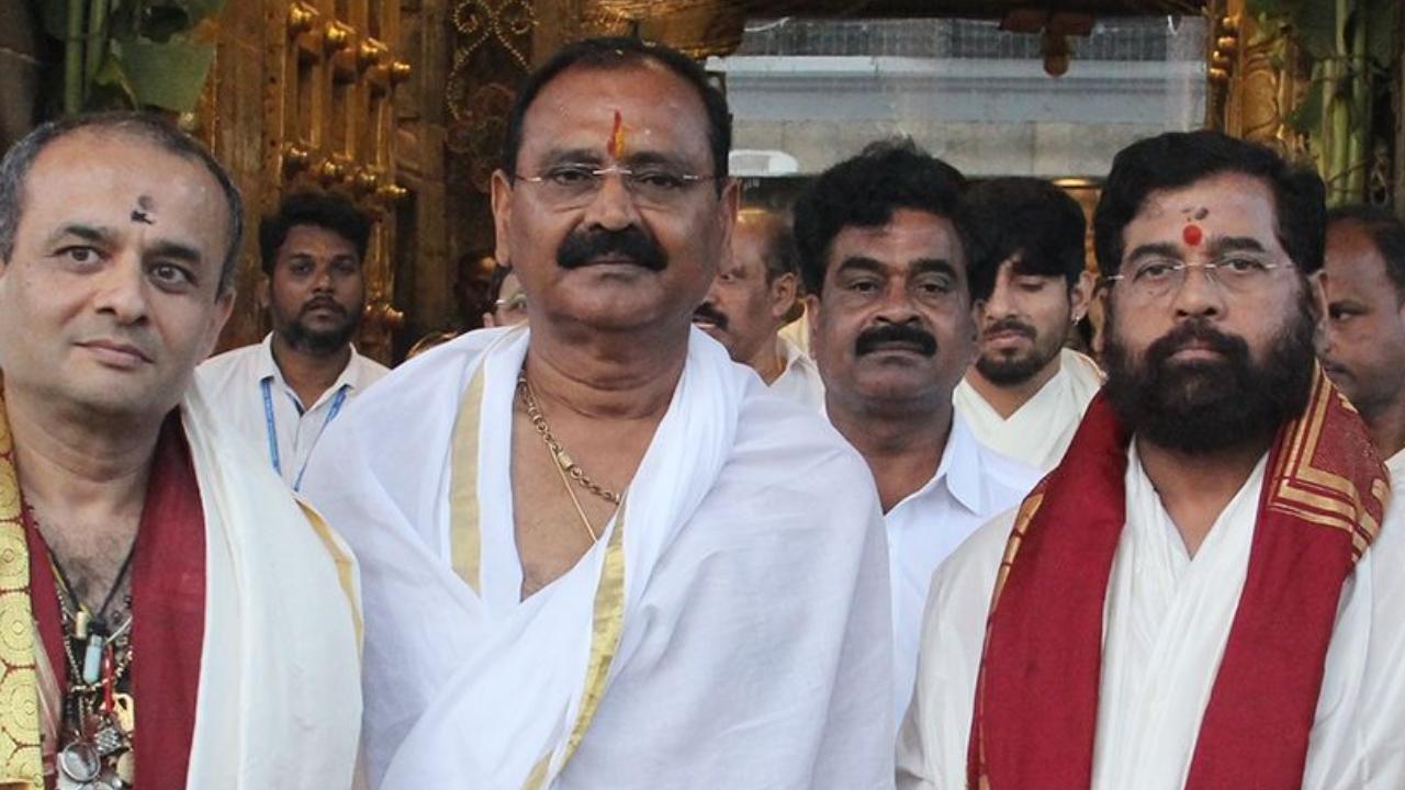 CM Shinde was accompanied by his family, during his two-day visit to Tirupati