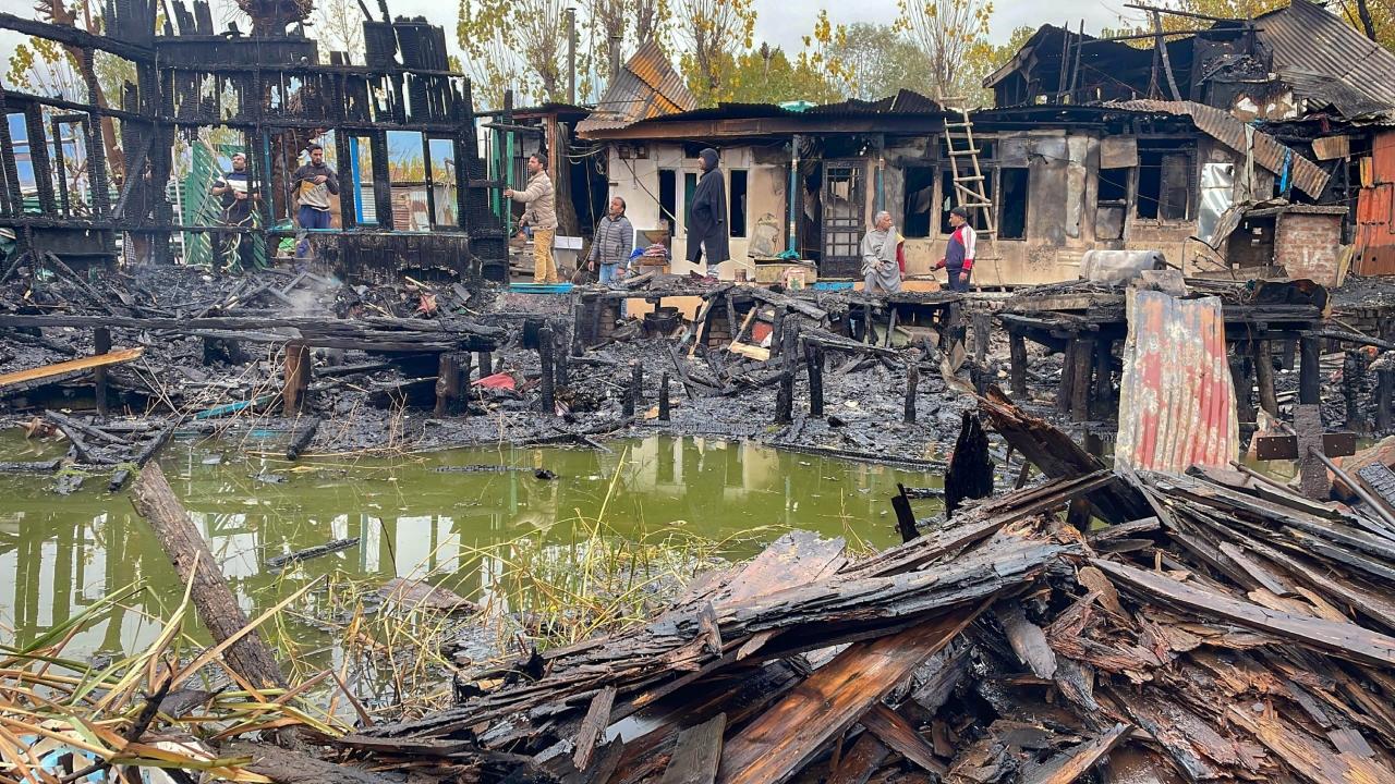 Three bodies were recovered from the houseboats gutted in a blaze in the Dal Lake here on Saturday, officials said