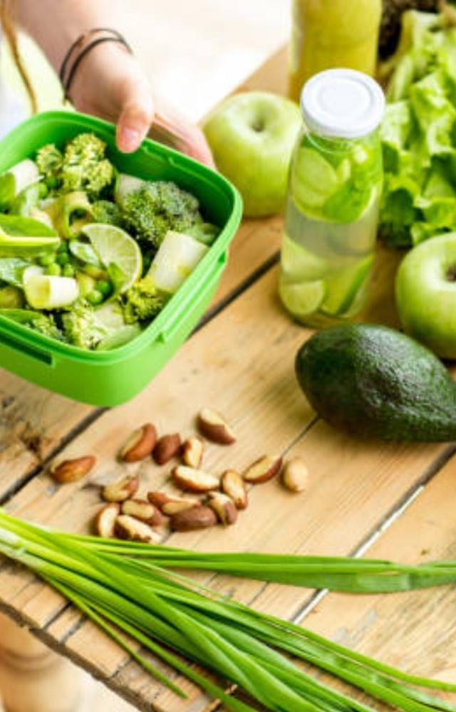 Include greens like lettuce, bell peppers, broccoli, and other leafy greens in your salad to get that extra dose of fibre, vitamins and minerals
