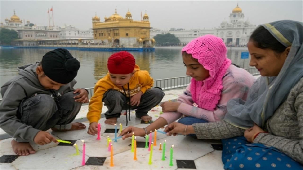 The sacred shrine Golden Temple has been illuminated on the occasion of Guru Nanak Jayanti on Monday.