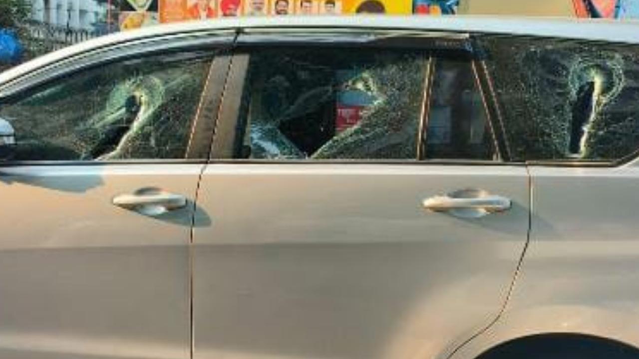 IN PICS: NCP leader Hasan Mushrif's car vandilised amid Maratha quota agitation