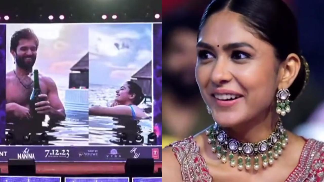 Vijay, Rashmika's vacation pictures displayed at 'Hi Nanna' pre-release event