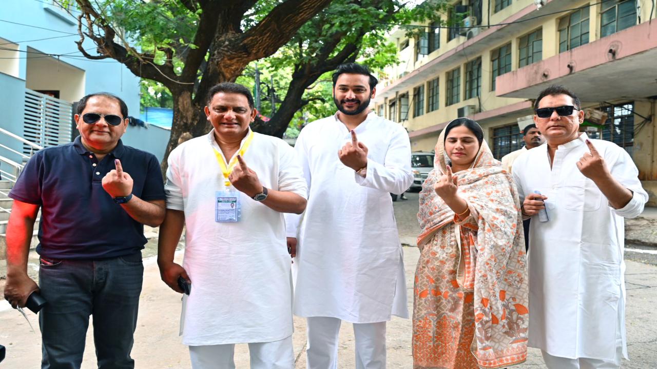 Chief Minister K Chandrasekhar Rao and his wife K Shobha voted in Chinramadaka village in Siddipet district. Union Minister and state BJP president G Kishan Reddy, BRS Working President Rama Rao, his sister and party MLC K Kavitha and AIMIM president Asaduddin Owaisi were among the early voters after polling began at 7 AM. Film personalities including Chiranjeevi and Allu Arvind also cast their votes.