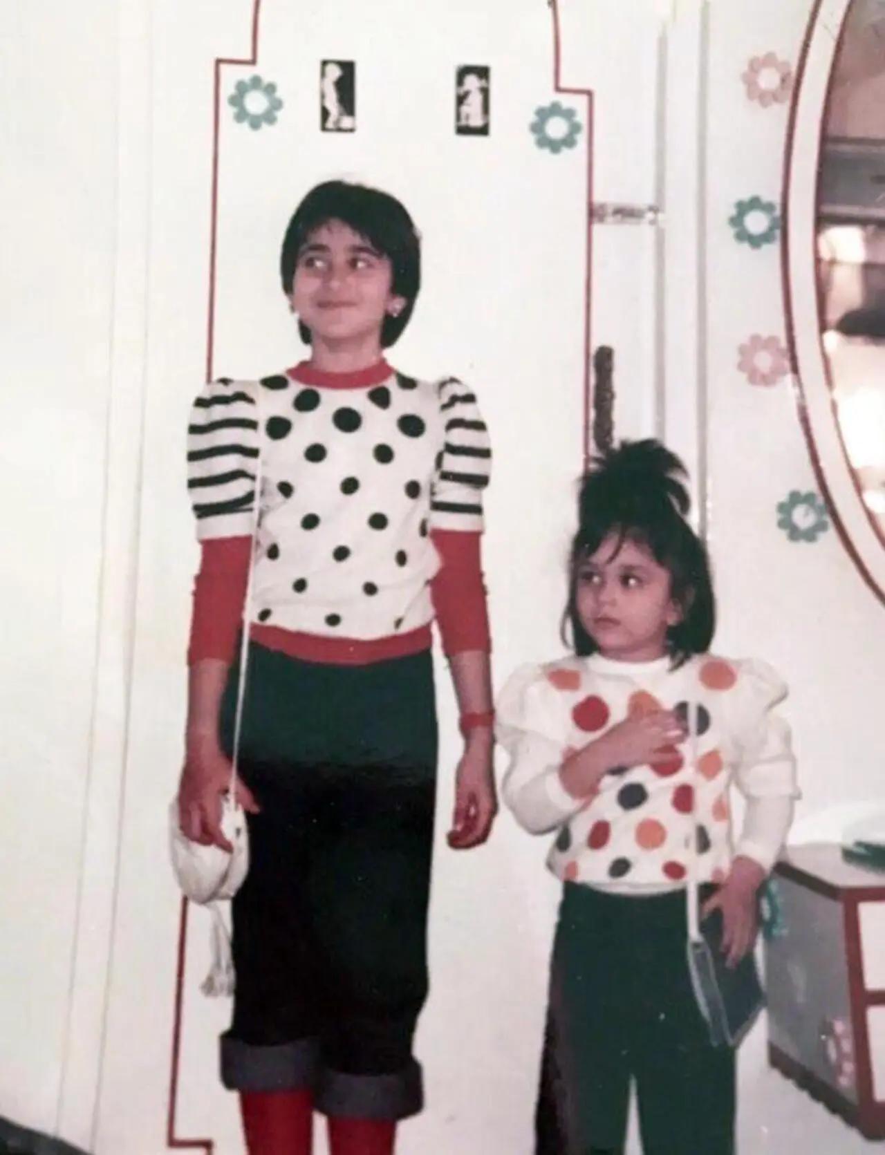 Karisma and Kareena, have always had a flair for fashion, as evidenced by a throwback snapshot shared by Karisma. She captioned the adorable photo, 