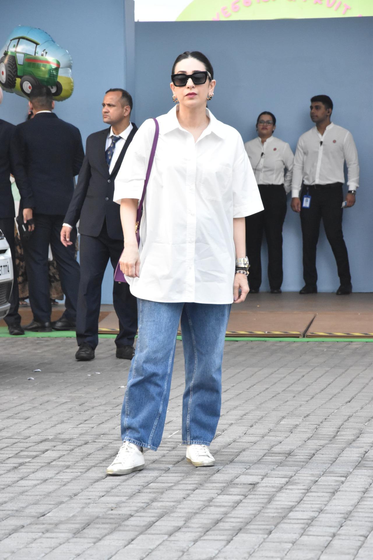Karisma Kapoor kept her look casual for the birthday party