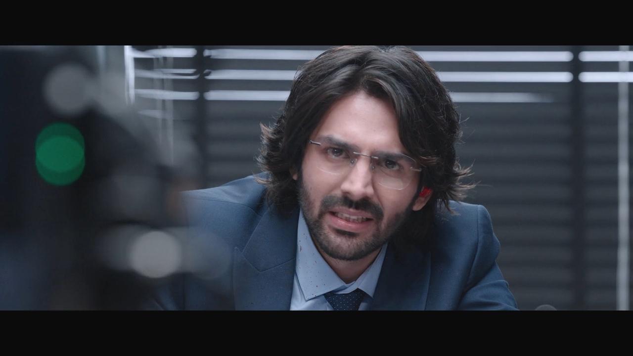 Kartik Aaryan played a serious character of a news anchor. When a radio jockey learns about a terrorist attack in Mumbai, he exploits it to reclaim his job as a news anchor. Things turn awry when he discovers that his ex-wife is present at the bombing site