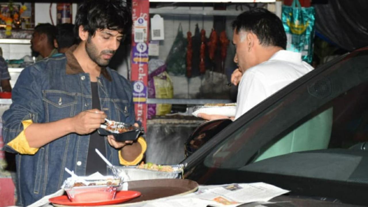 When Kartik Aaryan ate Chinese street food on the bonnet of his luxury car!