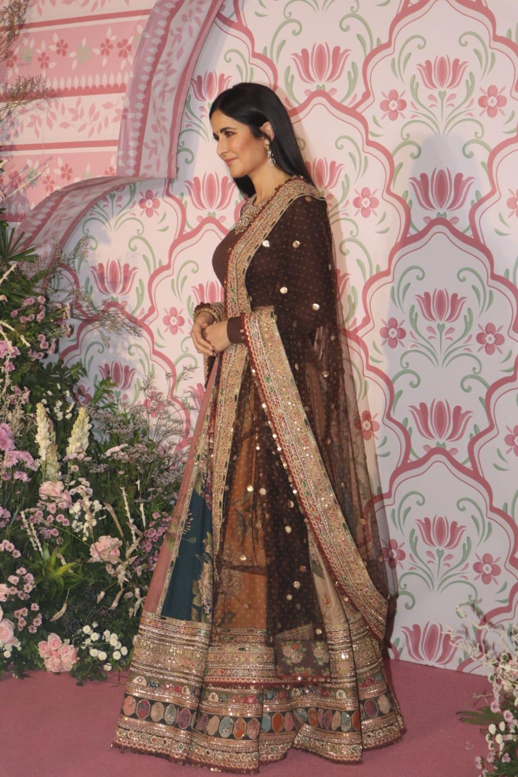 The actress opted for a striking chocolate brown lehenga for the occasion