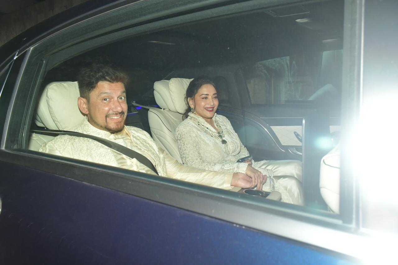 Madhuri Dixit and Dr. Nene arrived at the party hand in hand