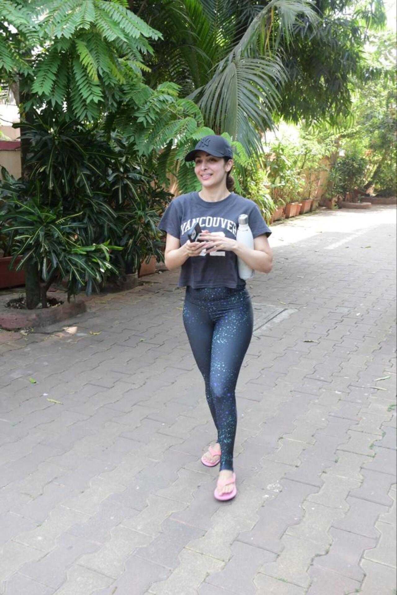 Malaika Arora was clicked outside her yoga studio