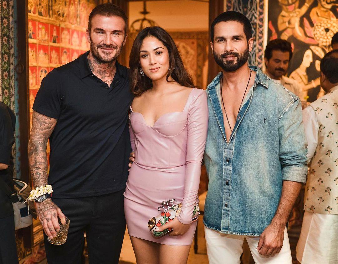 Mira Rajput wore a stunning pink dress to meet David Beckham