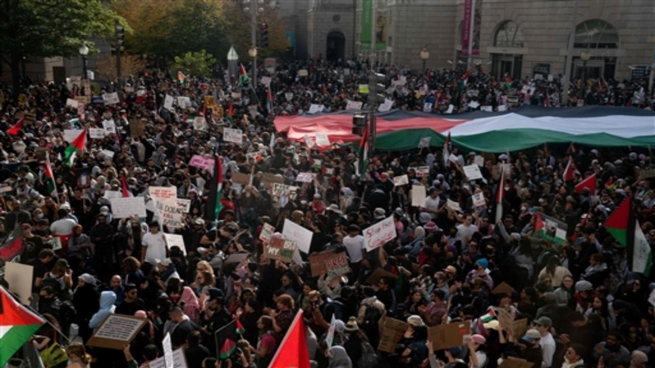 Some of the chants, most especially “From the river to the sea!” have been condemned as an antisemitic call for Israel’s destruction, though many protesters have defended the slogan as a cry for freedom.