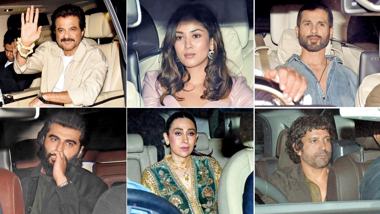 Anil Kapoor, Mira Kapoor, Shahid Kapoor, Arjun Kapoor, Karisma Kapoor and Farhan Akhtar