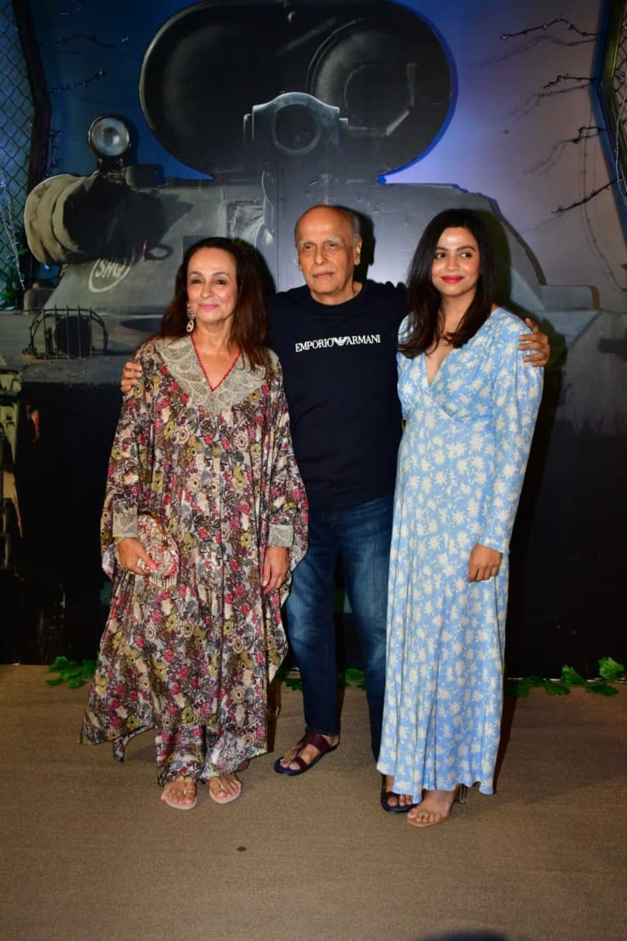 Mahesh Bhatt and Shaheen Bhatt joined Soni to cheer for her film