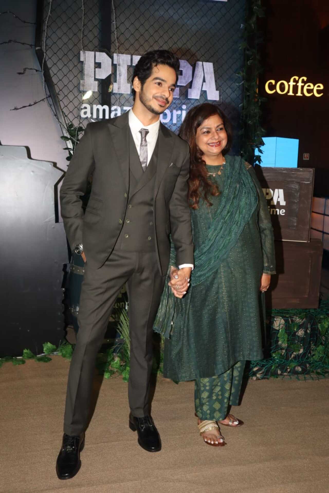 Ishaan's mother Neliima Azeem joined him for the screening