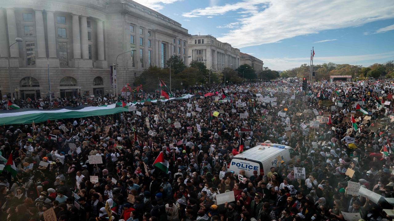 Thousands across US cities rally in solidarity with Gaza, seek shutdown of American aid to Israel