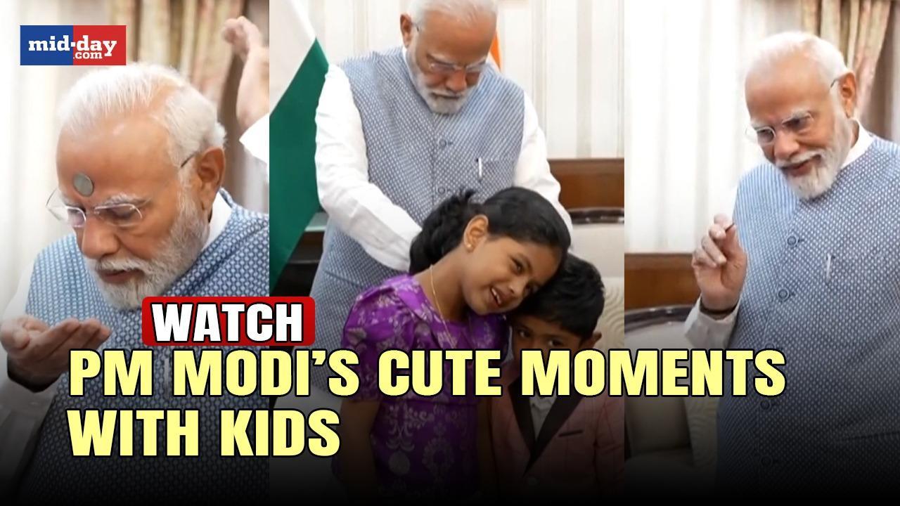 PM Modi in Ranchi gets playful with children at the Governor House