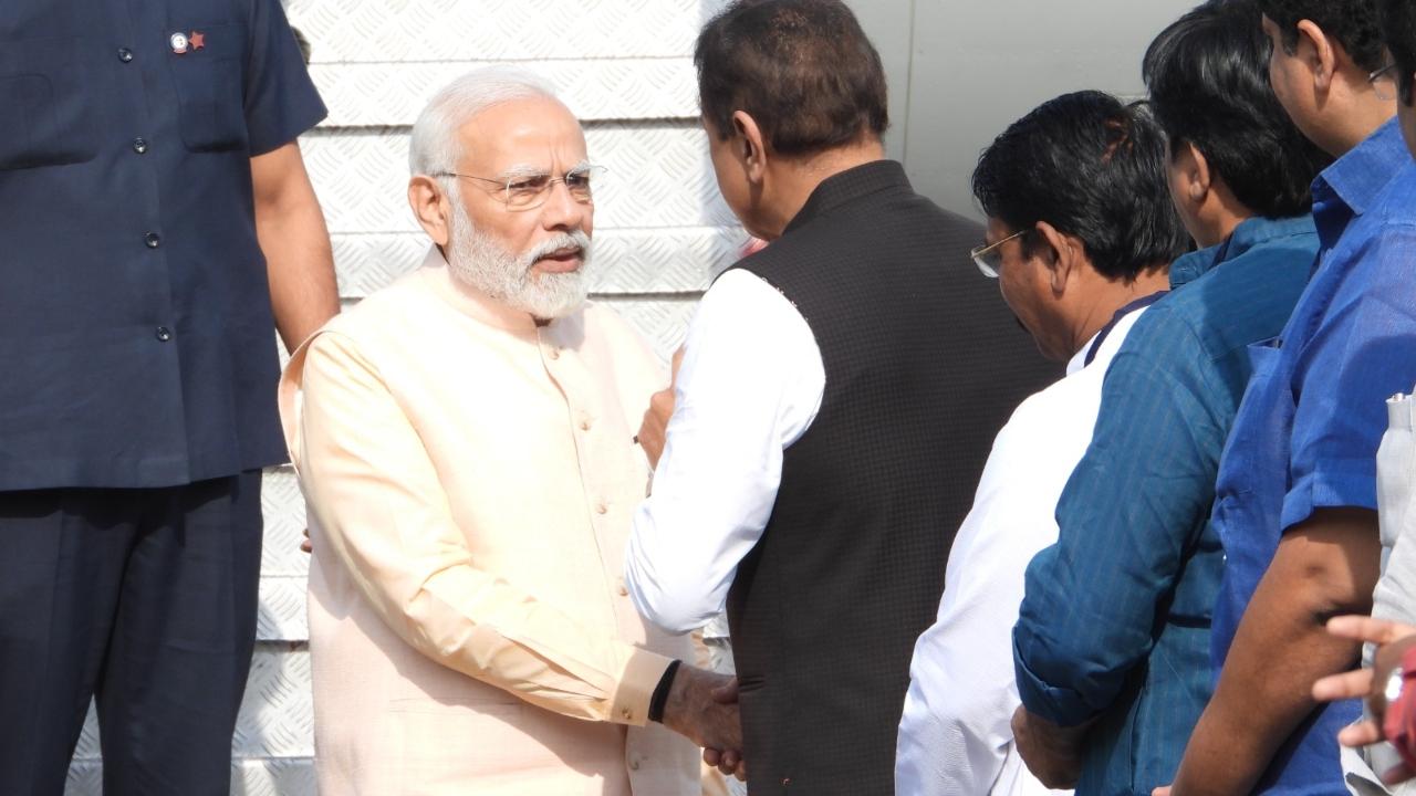 PM Modi landed at Birsi airport at 9:15 am on Sunday