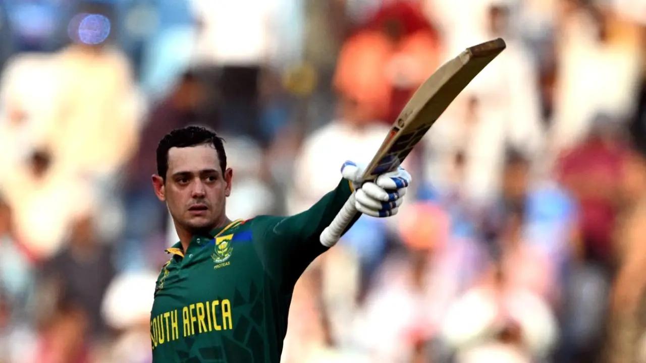 Quinton de Kock
South Africa's wicketkeeper-batsman Quinton de Kock made his last appearance in ODI World Cups. The left-hander gave his all to guide Proteas to their first ODI World Cup title but all his efforts went in vain. In semi-final 2 of the ICC World Cup 2023, South Africa faced a defeat against Australia and was knocked out of the tournament. Despite the loss against the Aussies, Quinton smashed 594 runs including four centuries in the tournament