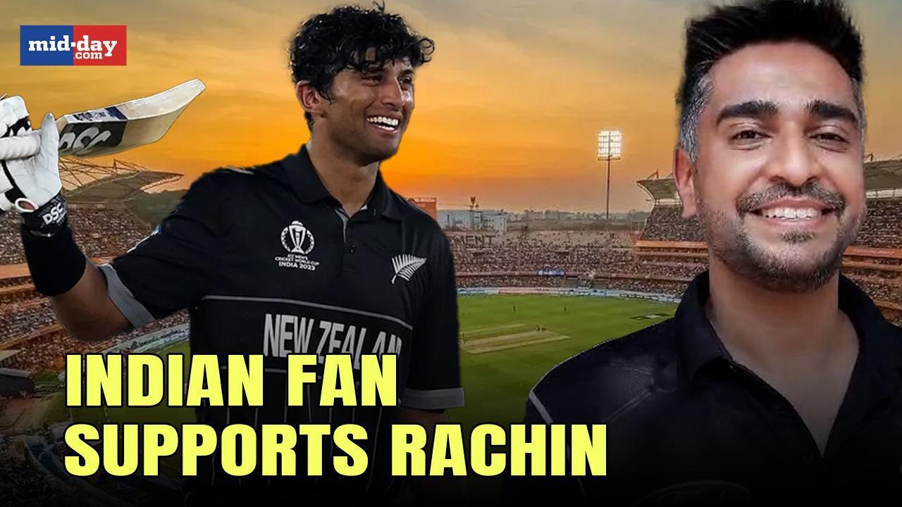 INDvsNZ: Indian fan supports New Zealand cricketer Rachin Ravindra