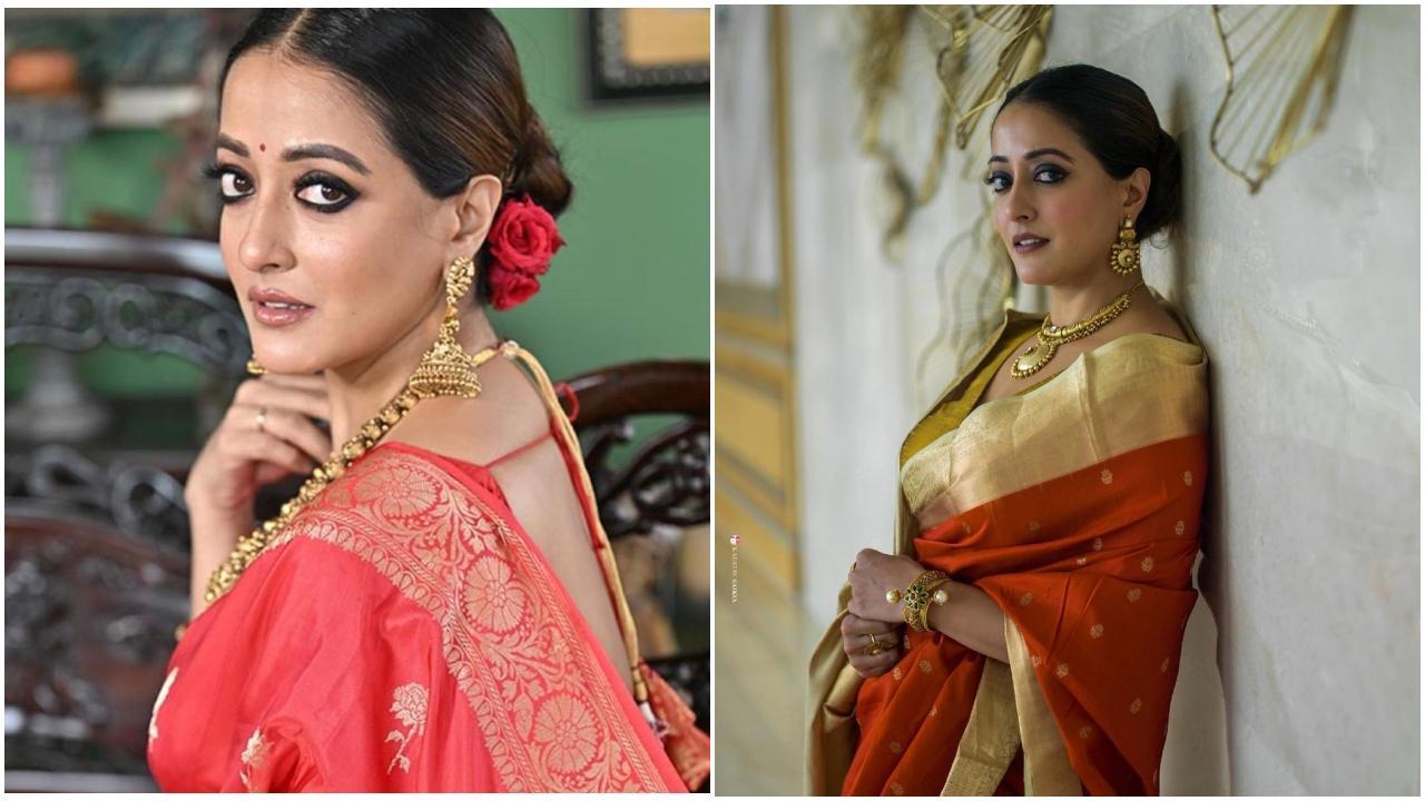 Classic saree looks inspired by actress Raima Sen