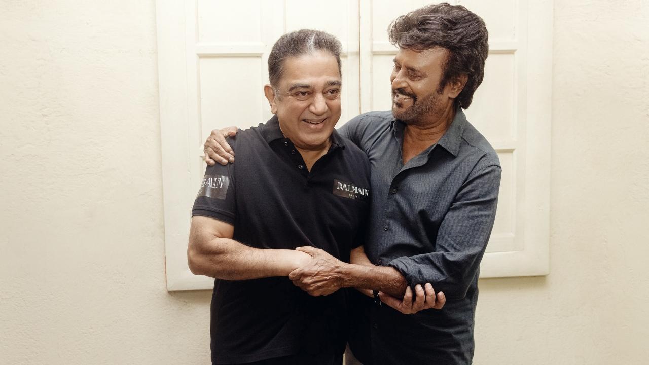 Kamal Haasan and Rajinikanth shoot in same studio after 21 years; see pics