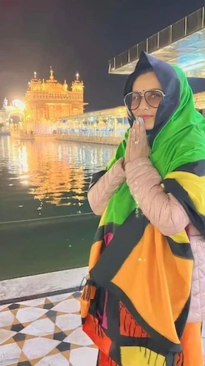 Rani Mukerji was clicked at the Golden Temple a few months ago. The actress looked pretty in a multicoloured traditional outfit (Source/ Dani MrsKhiladi Instagram)