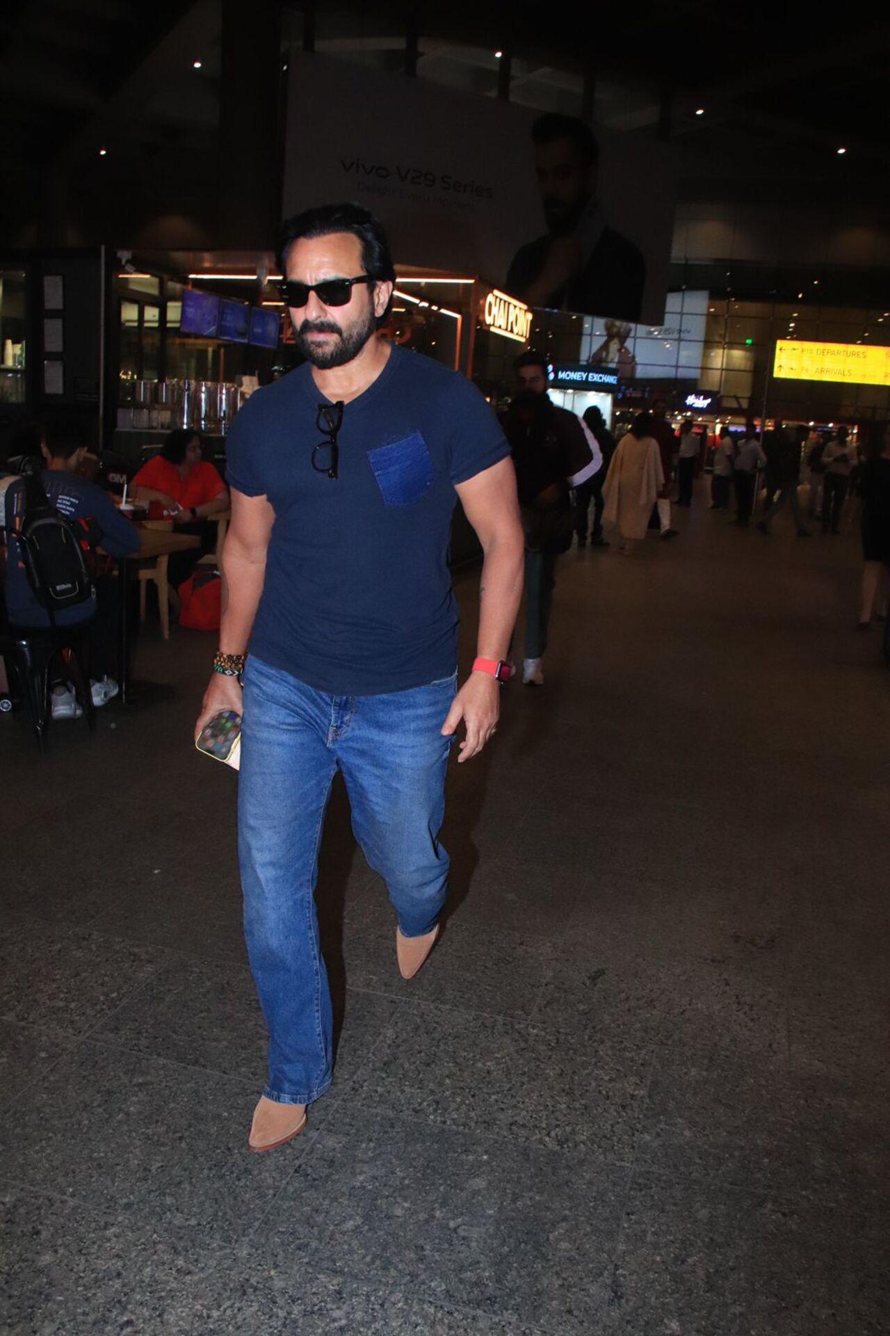 Saif Ali Khan returned to Mumbai this evening