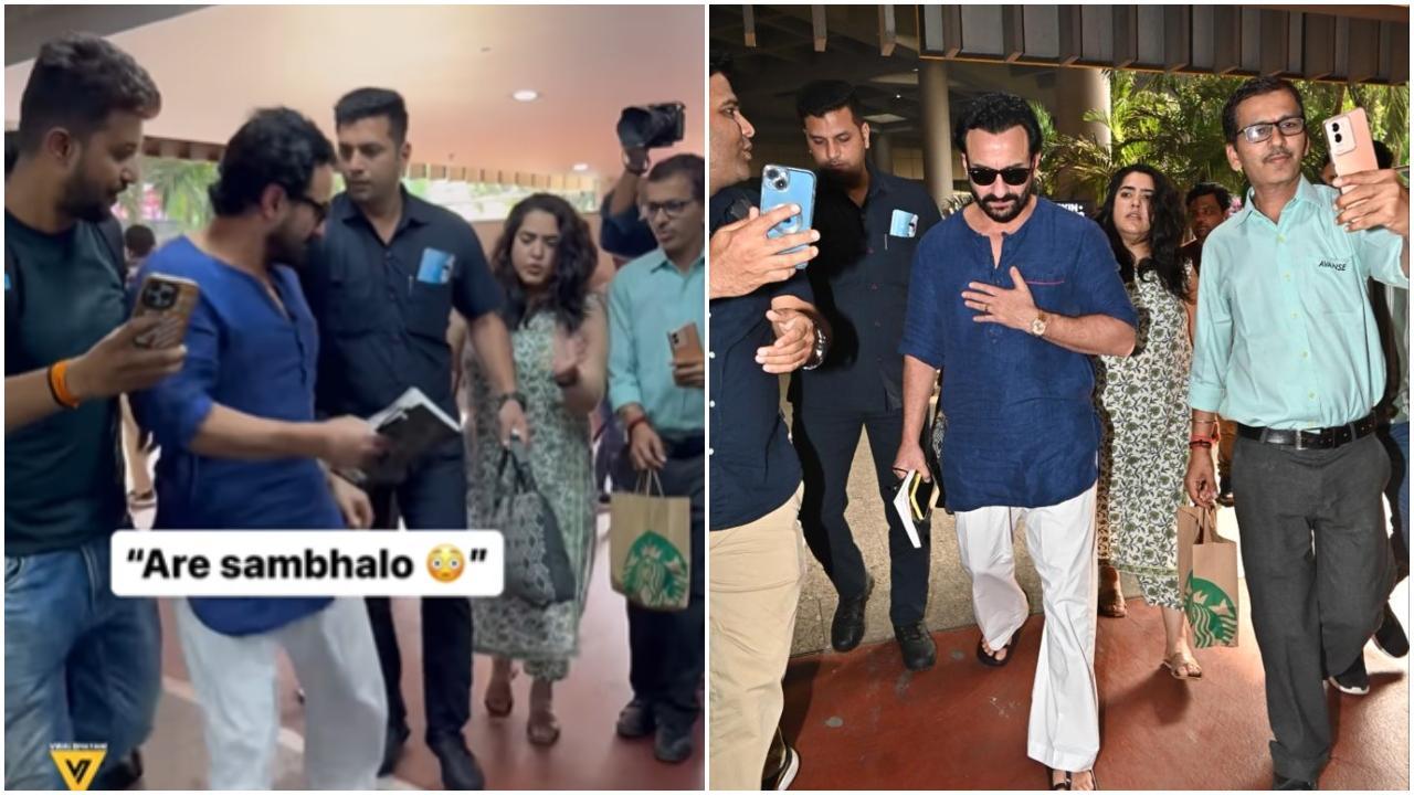 Saif Ali Khan trips and almost falls thanks to selfie-hungry fan, watch video