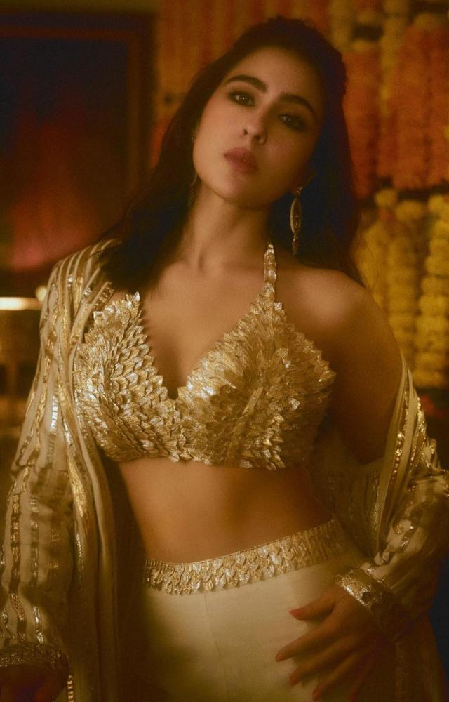Sara Ali Khan glowed in her white and gold ensemble