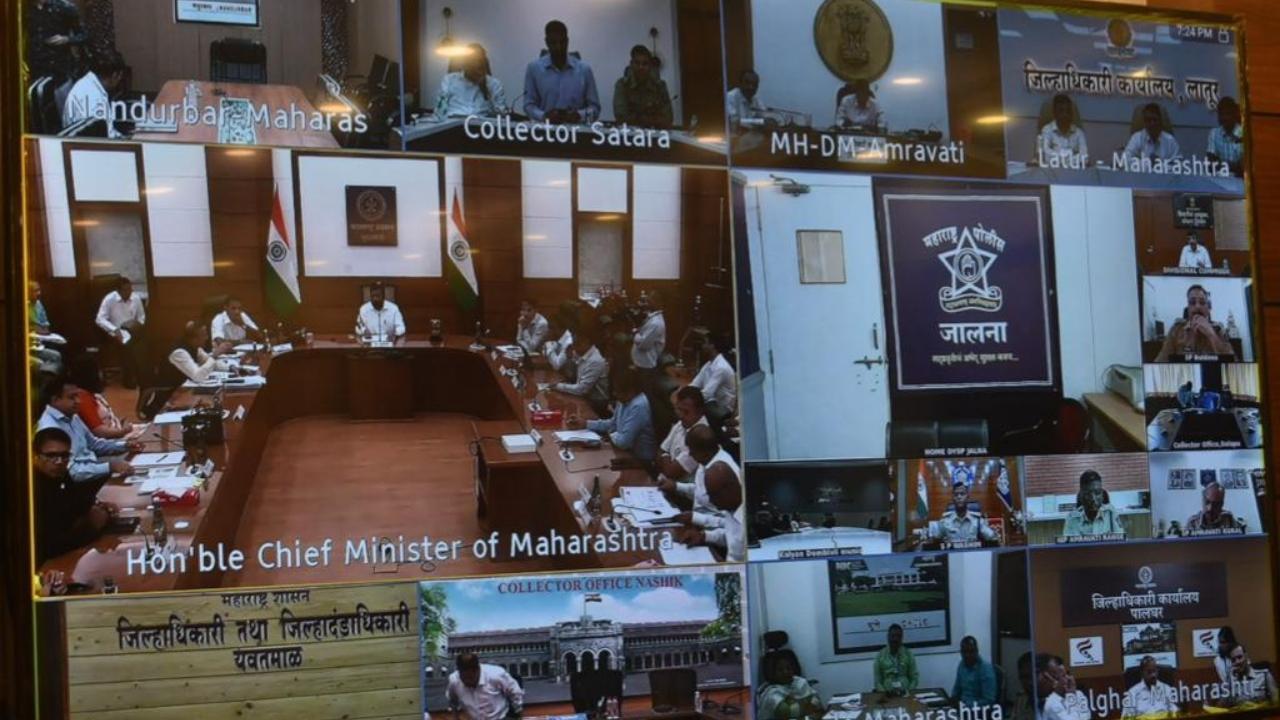 Maharashtra CM Eknath Shinde during a meeting on Thursday. Pics/CMO