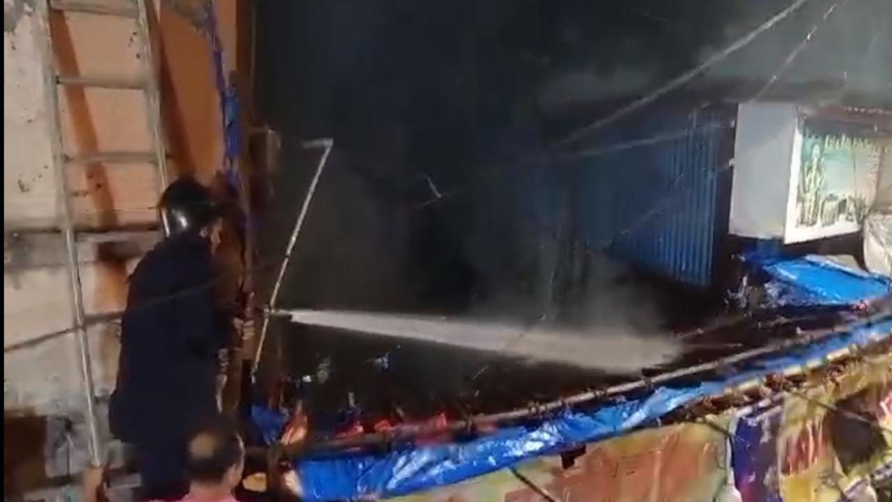 IN PHOTOS: Fire breaks out at roof of two shops in Thane