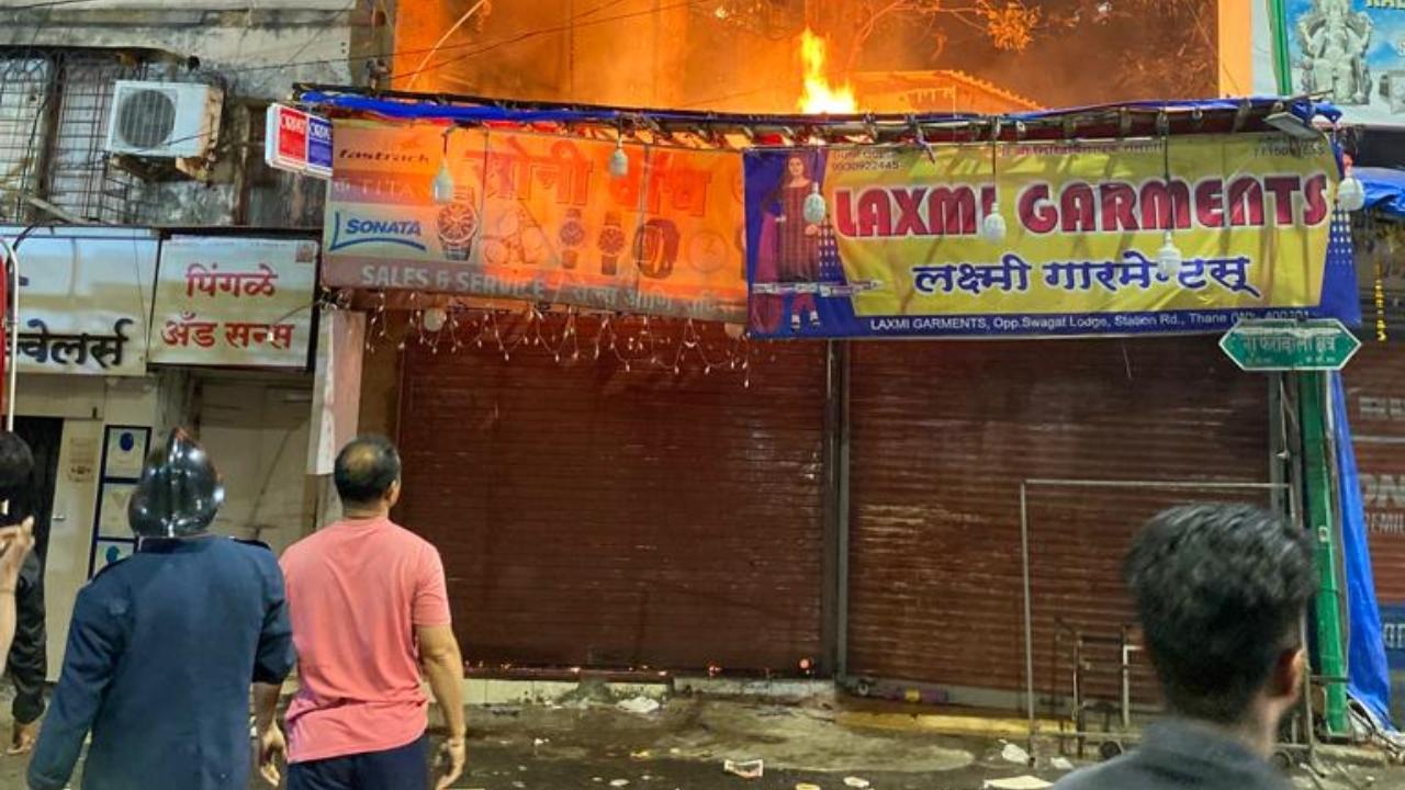 The information regarding the blaze was received at around 23:55 hrs, the authorities rushed to the spot and began a fire-fighting operation, an official said