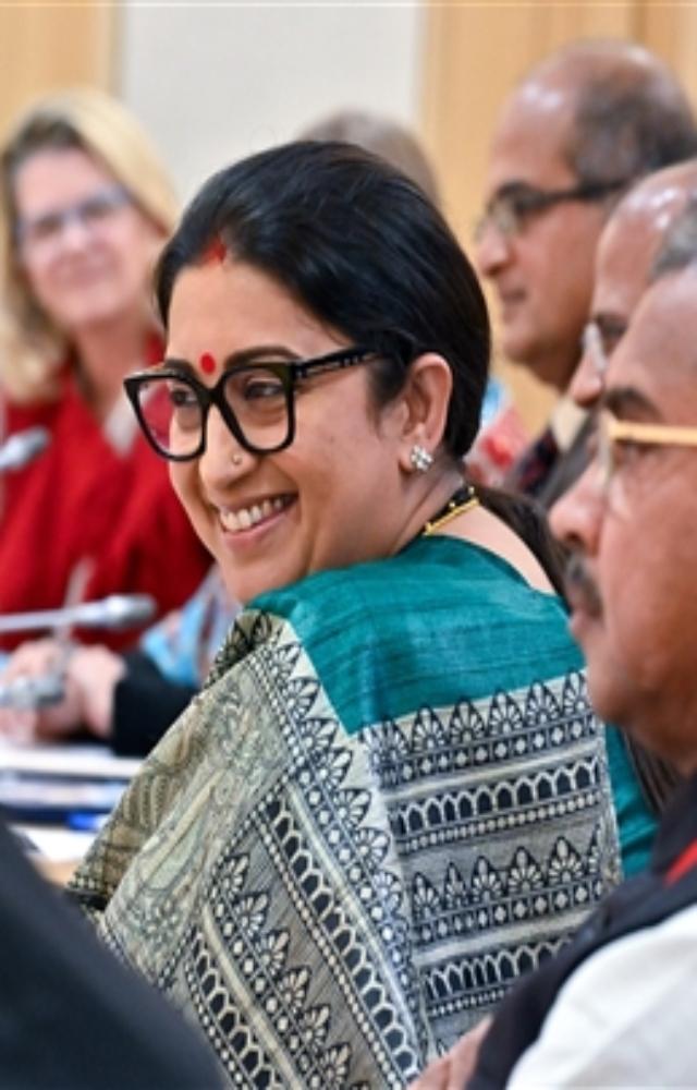 Union Minister for Women and Child Development Smriti Irani launched the 'Guide on Gender Inclusive Communication', at Vigyan BBhawan in New Delhi on Tuesday.