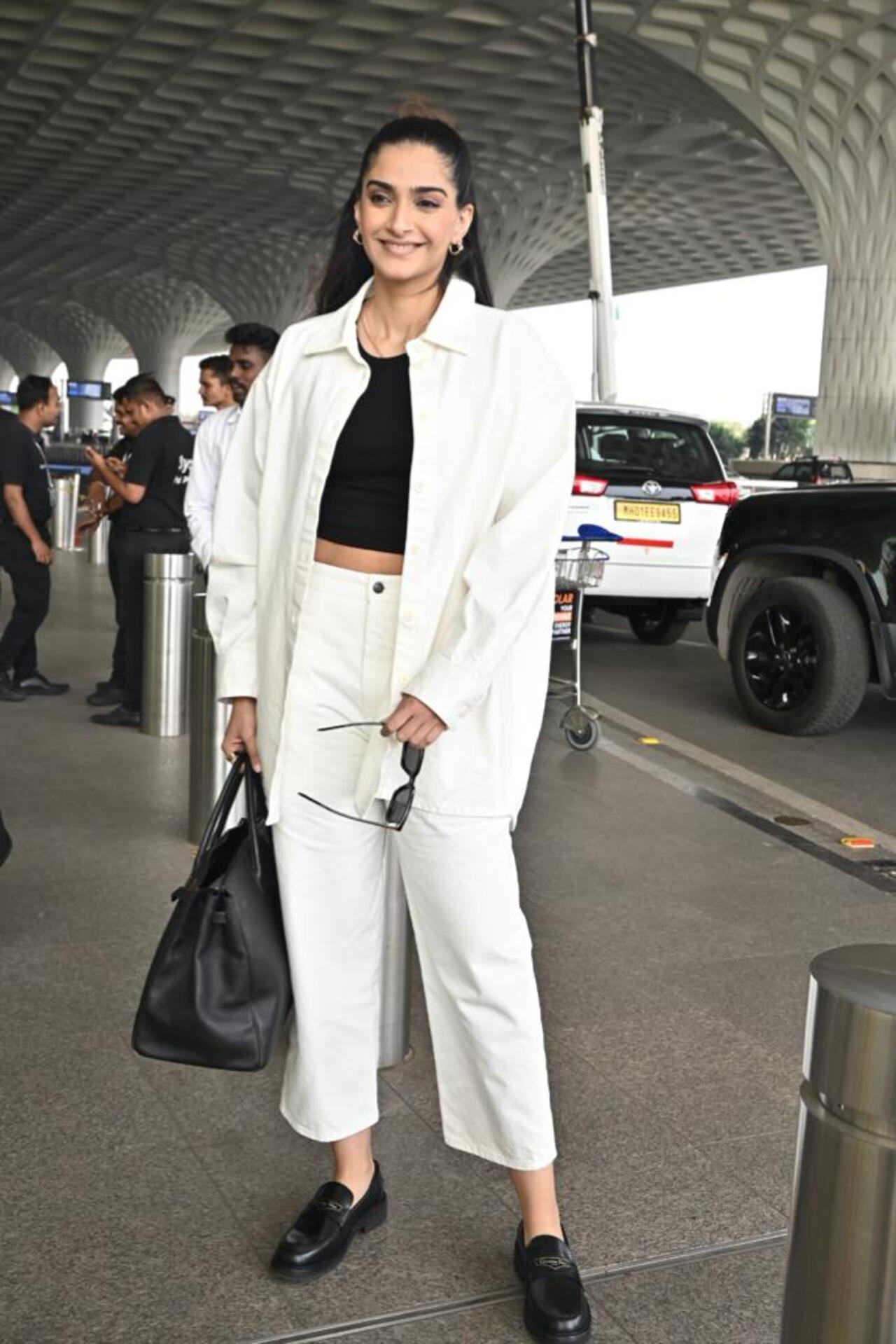 Sonam Kapoor travelled to Goa with her husband Anand Ahuja and son Vayu