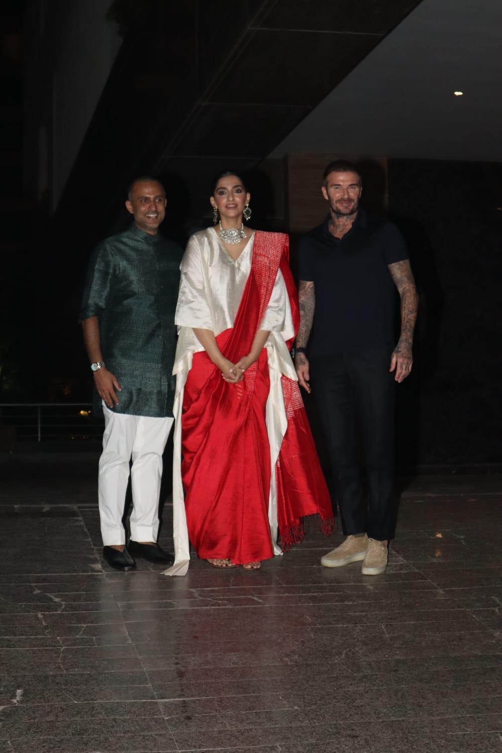 The ace footballer was hosted by Sonam Kapoor and Anand Ahuja