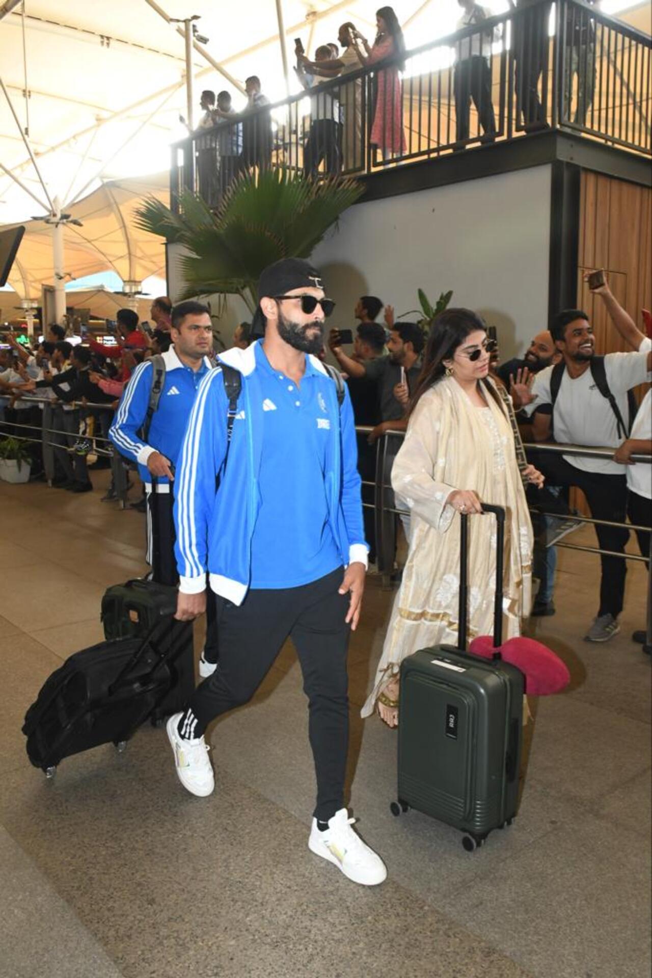 Cricketer Ravindra Jadeja arrives in Mumbai