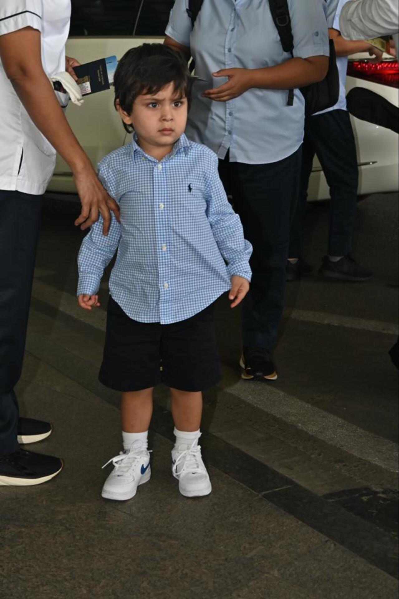 Little Jeh gets clicked by the paps at the airport
