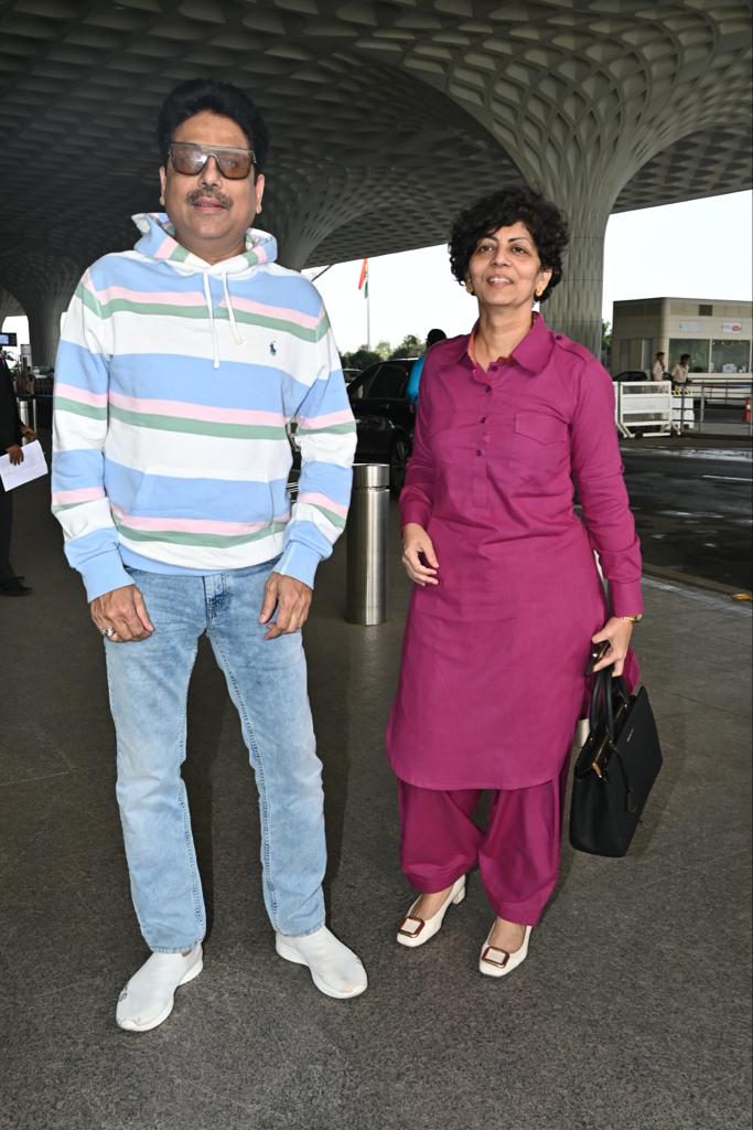 Shailesh Lodha was spotted at the airport with his wife