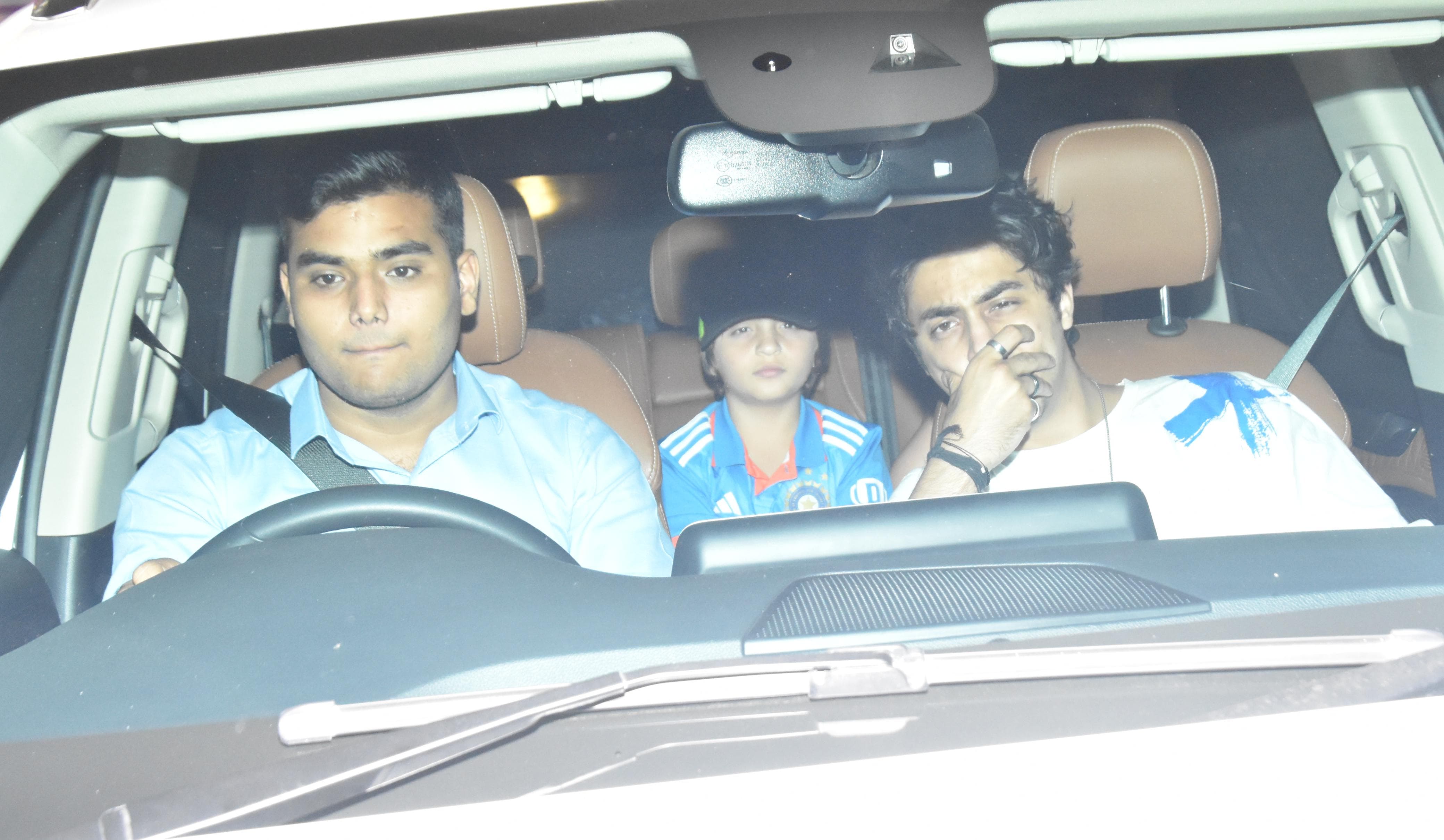 Shah Rukh Khan's children Aryan Khan and AbRam Khan was snapped in the city