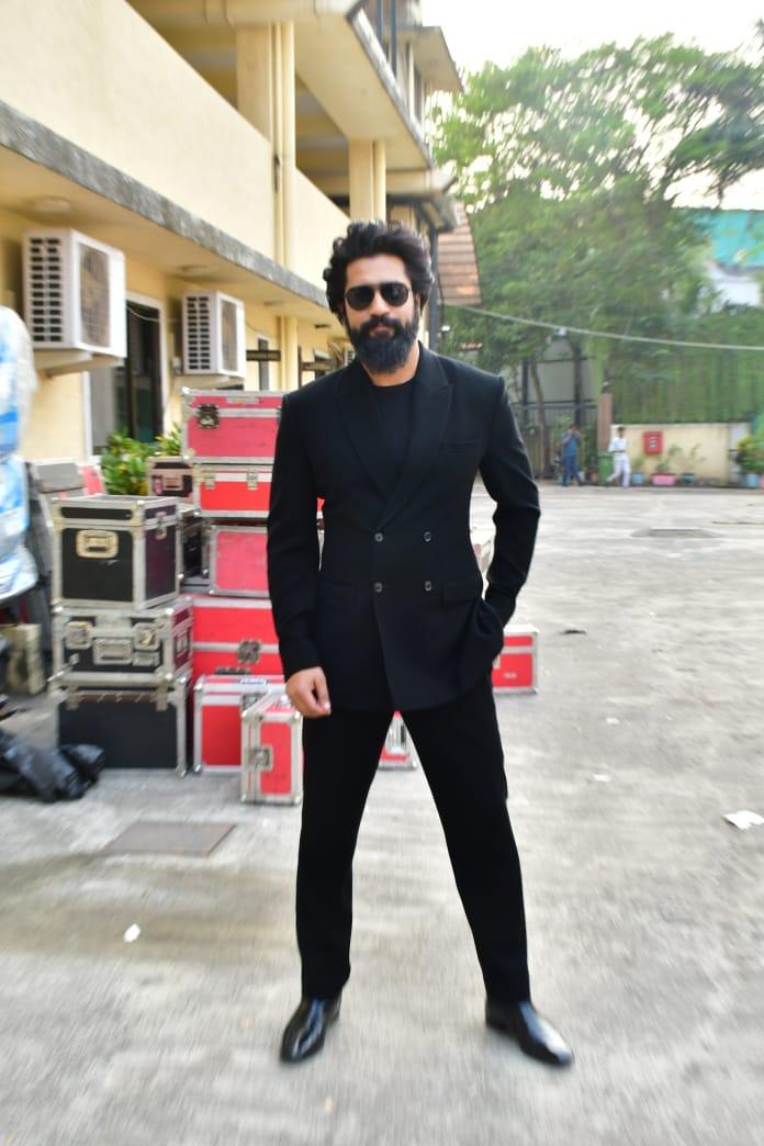 Vicky Kaushal looked uber cool in his black three-piece suit as he went to promote 'Sam Bahadur'