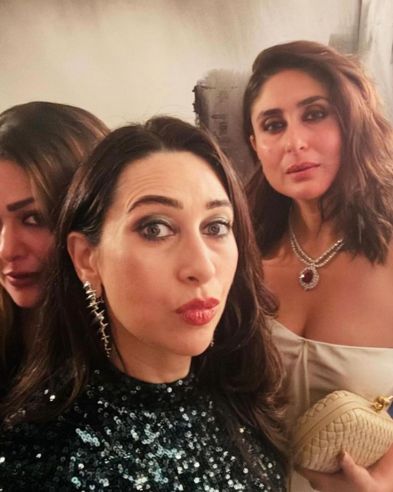 The Kapoor sisters, Karisma and Kareena, were all glammed up for the big night