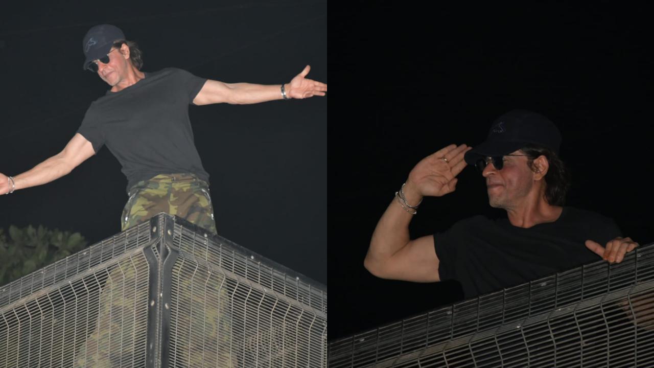 Shah Rukh Khan greets sea of fans at midnight on his 58th birthday