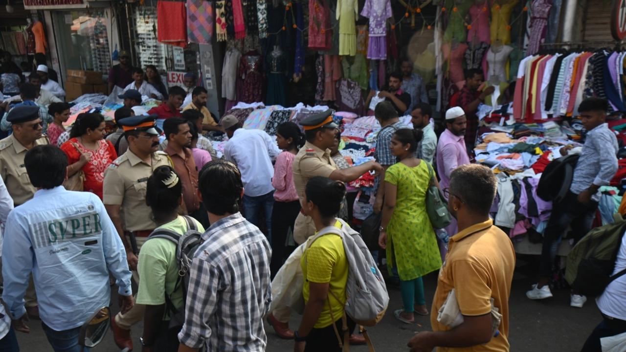 People in Mumbai thronged markets to buy decorative items and jewellery ahead of Diwali on Friday