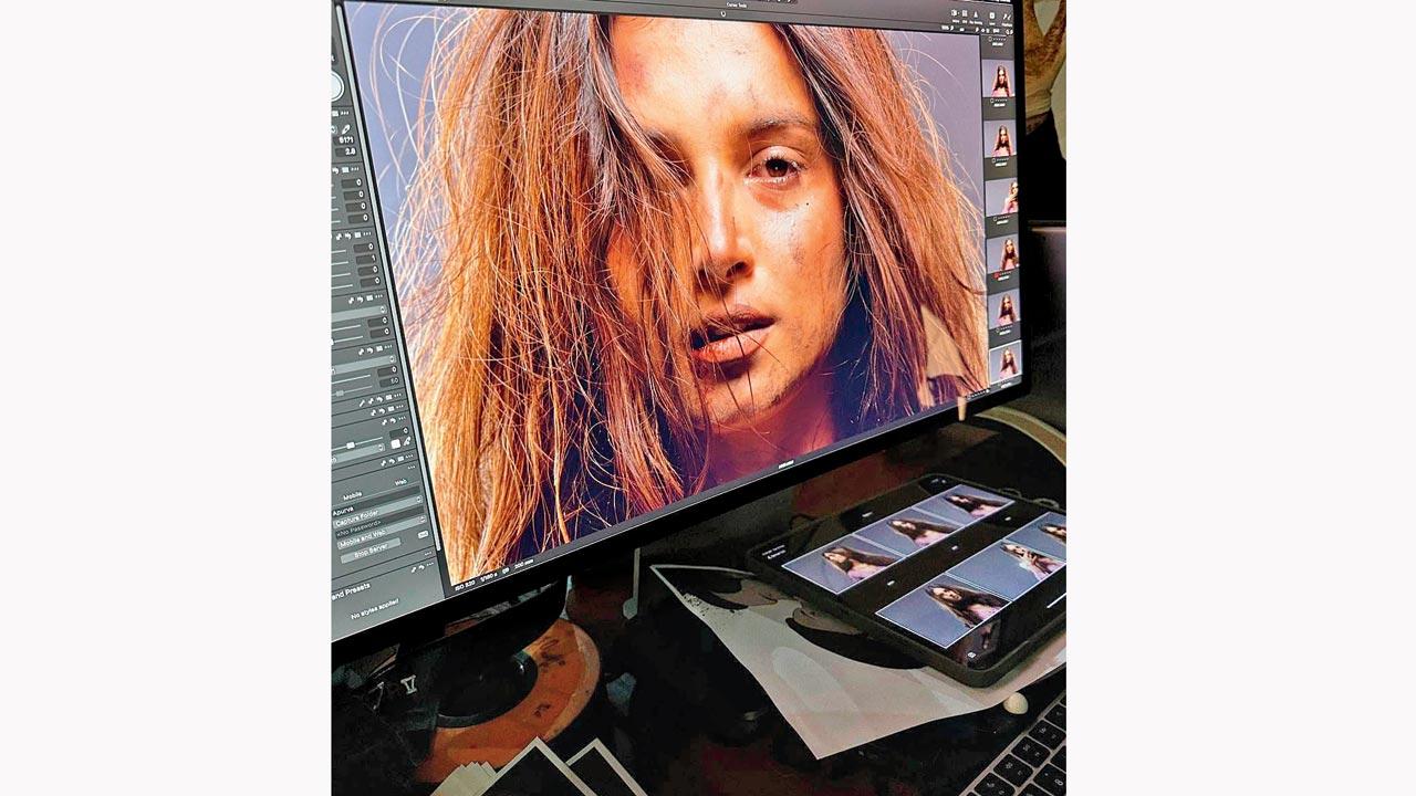Tara Sutaria’s look in Apurva on the edit table