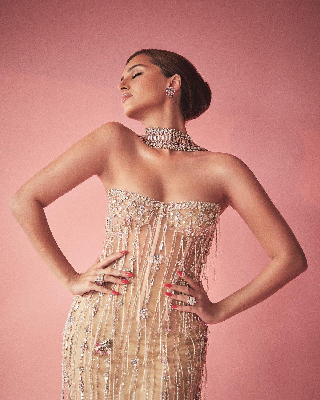 Tara Sutaria looked absolutely breathtaking in this sheer silver gown