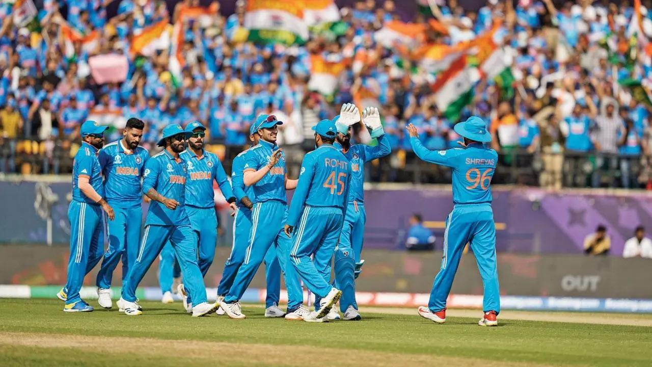 Team India celebrating a wicket during the match (Pic: File Pic)