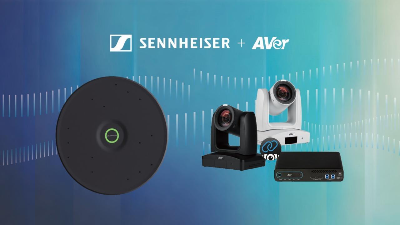 AVer and Sennheiser announce PTZ Link, MT300, and TeamConnect ceiling medium microphone integration
