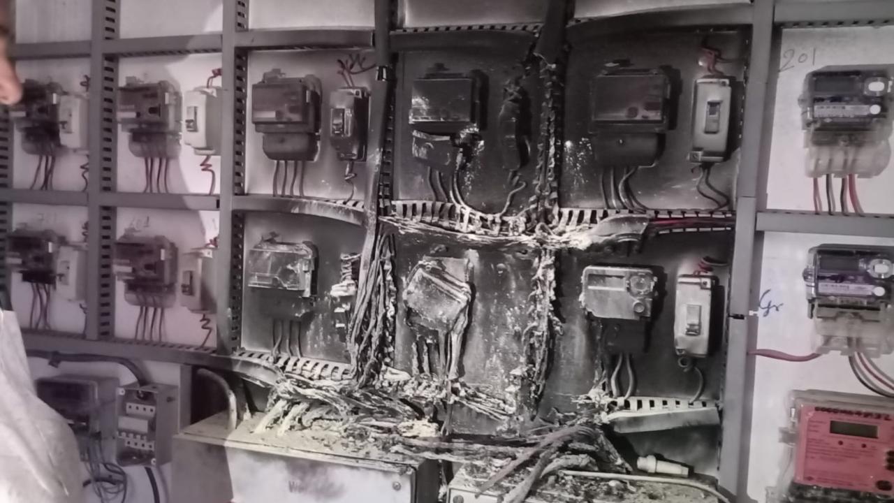 Apart from electric meter boxes, the fire also completely charred the electric wiring in the room as well, the officials said