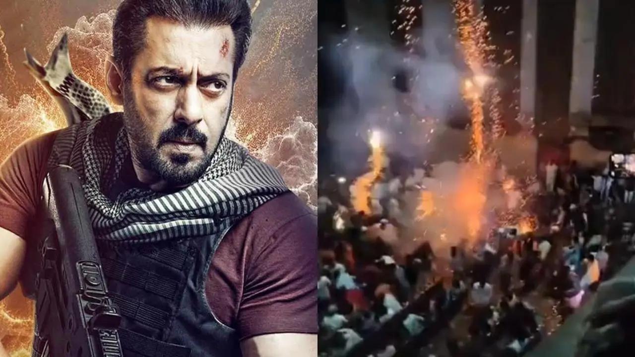 Tiger 3: Salman Khan fans were found bursting firecrackers inside a theatre in Malegaon on Sunday. FIR against them has been filed and 2 have been detained. Read More